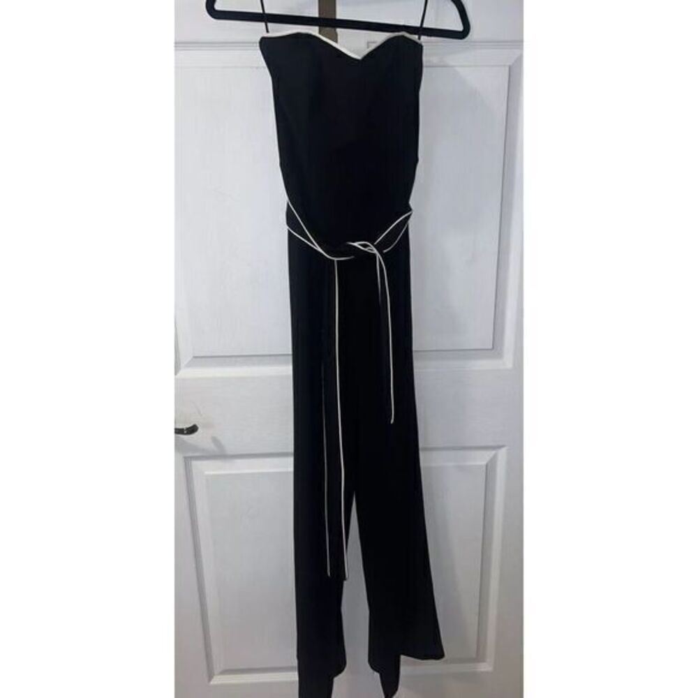 H&M Women's Size 8 Strapless Pantsuit Lightweight Black with Adjustable Strap